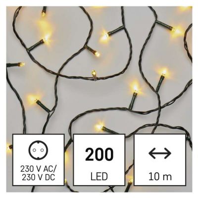 Lampki choinkowe Classic 200LED 10m ciepła biel IP20 EMOS (D4GW03)